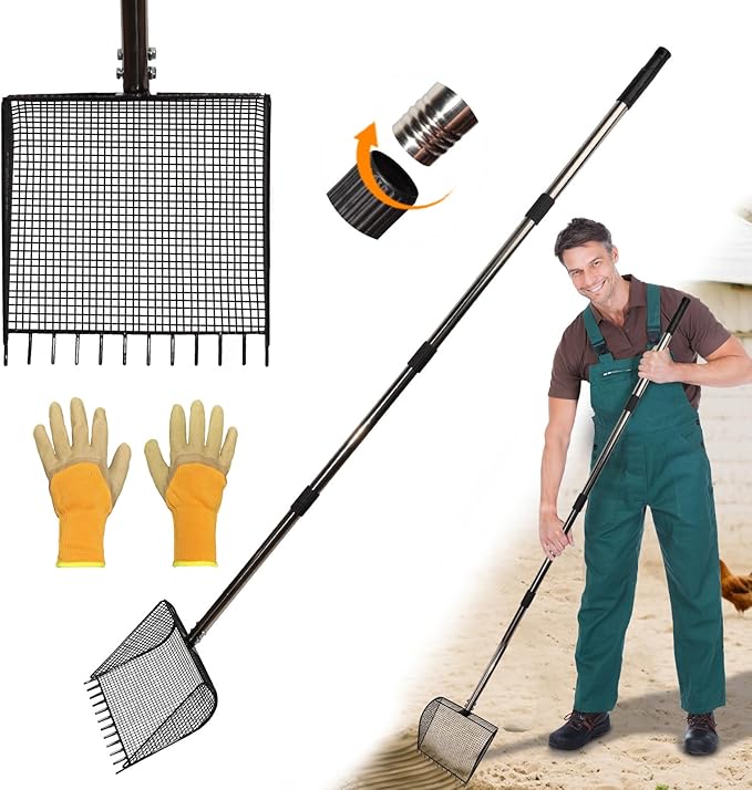 2-in-1 Chicken Poop Scooper & Rake