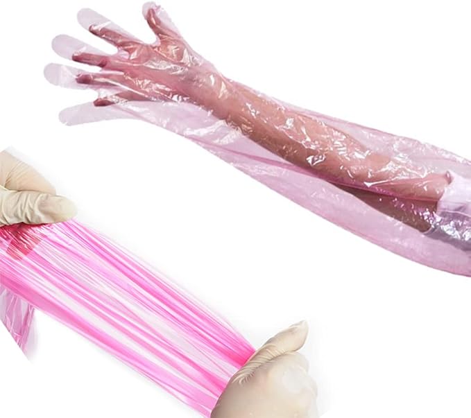 50-Pack Disposable Veterinary Long Arm Gloves