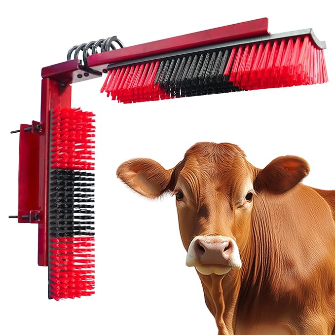 Livestock Scratch Brush with Spring Iron Holder