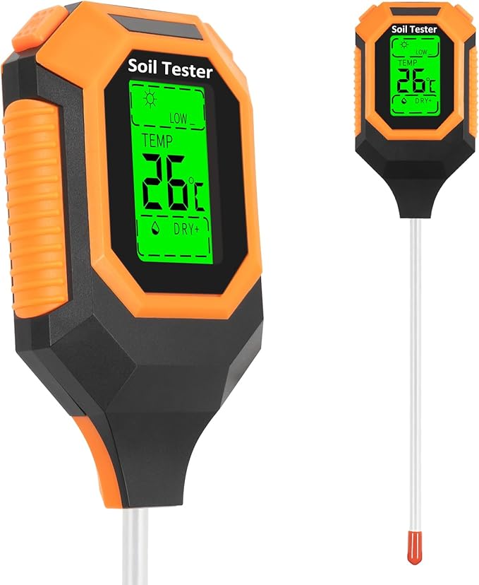 4-in-1 Digital Soil Moisture and pH Meter,
