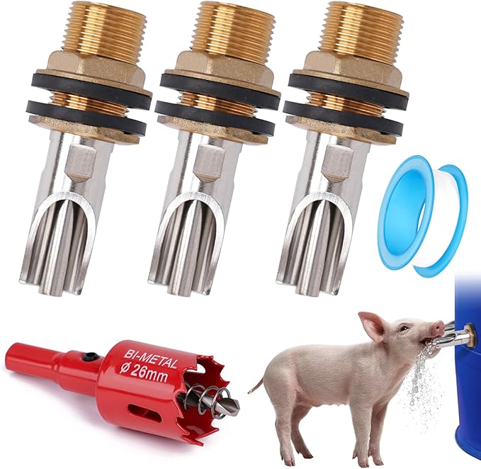 Stainless Steel Nipple Water Drinking Kit for Pigs